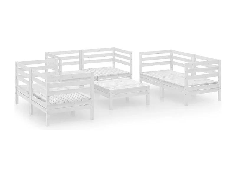 Mobili da giardino mobili da esterno set di mobili 7 pezzi in legno di pino massiccio bianco 02_0017358