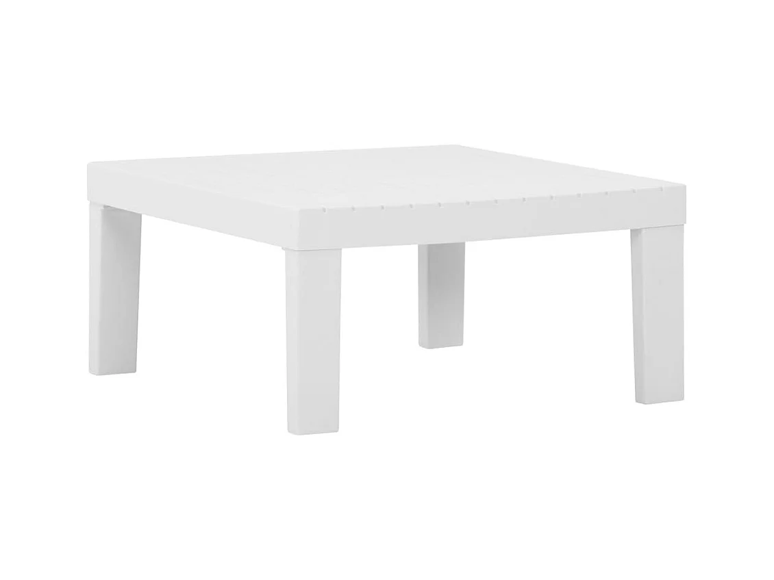 Móveis de jardim móveis de exterior Conjunto de móveis de 4 peças com almofadas de plástico branco 02_0016171