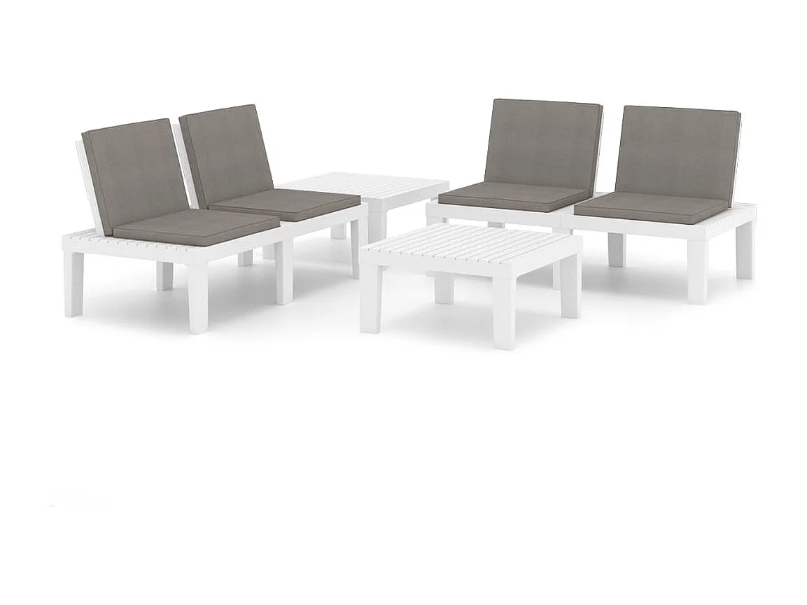 Salon de jardin meuble blanche 130 x 65 x 70 cm 02_0016171