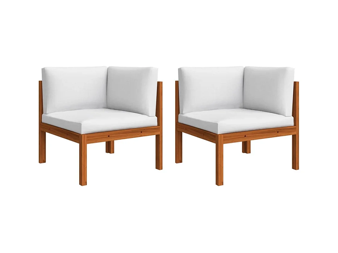 Móveis de jardim móveis de exterior conjunto de móveis de 6 peças com almofadas creme madeira de acácia maciça 02_0016750