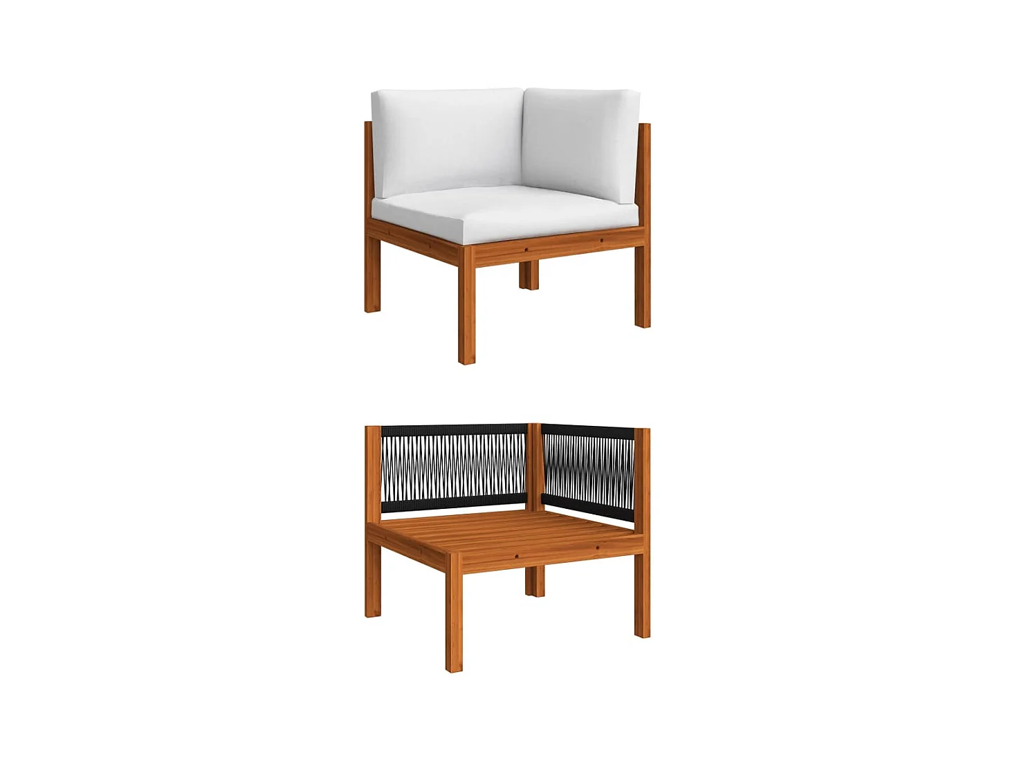 Móveis de jardim móveis de exterior conjunto de móveis de 6 peças com almofadas creme madeira de acácia maciça 02_0016750