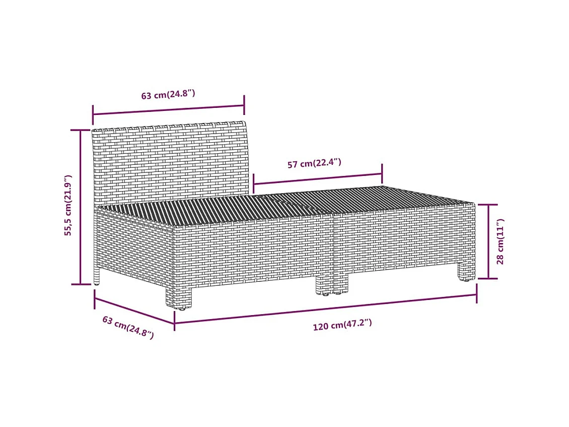 Muebles de jardín muebles de exterior juego de muebles de 7 piezas con cojines grises resina tejida 02_0017212