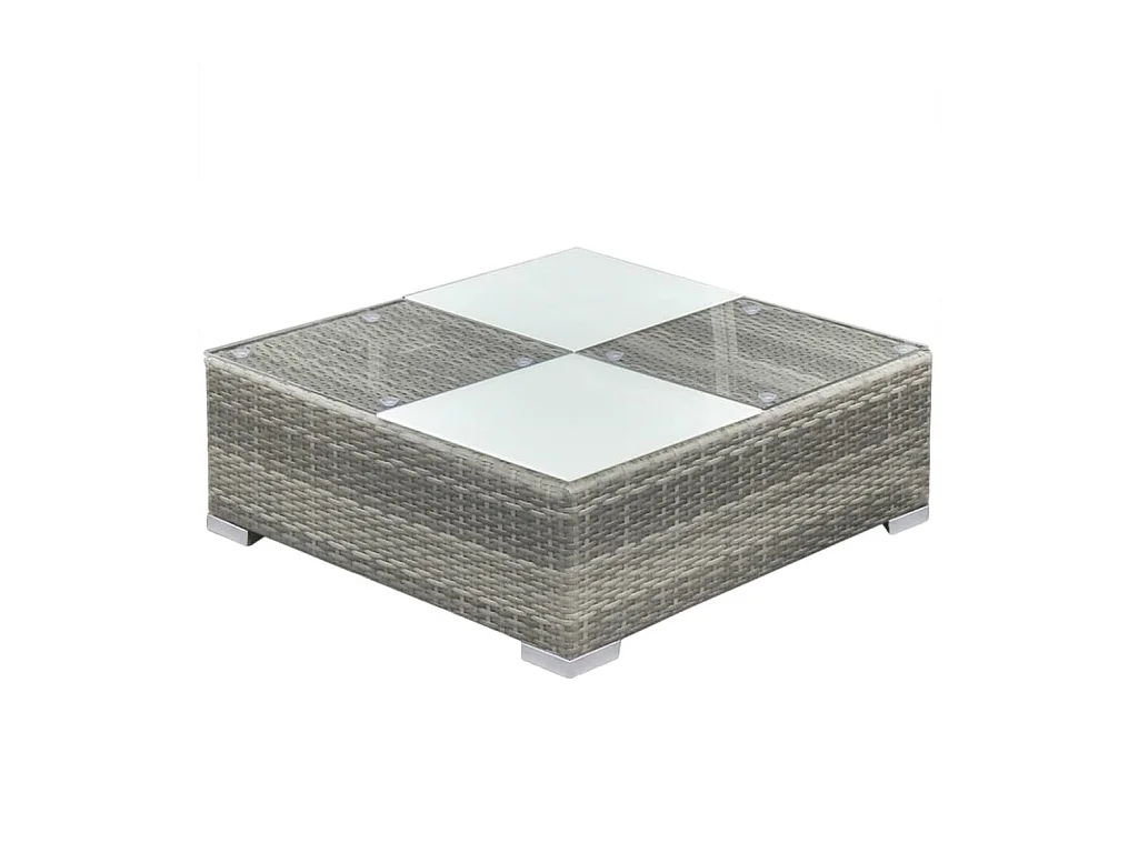 Salon de jardin meuble résine grise 69.5 x 69.5 x 52.5 cm 02_0017674