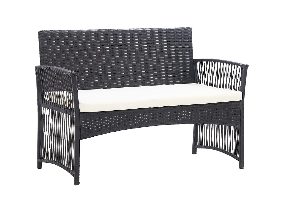 Salon de jardin meuble résine noire 109 x 58 x 76 cm 02_0016075