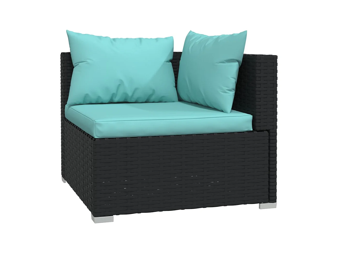 Muebles de jardín muebles de exterior juego de muebles de 4 piezas con cojines de resina tejida en negro 02_0016203