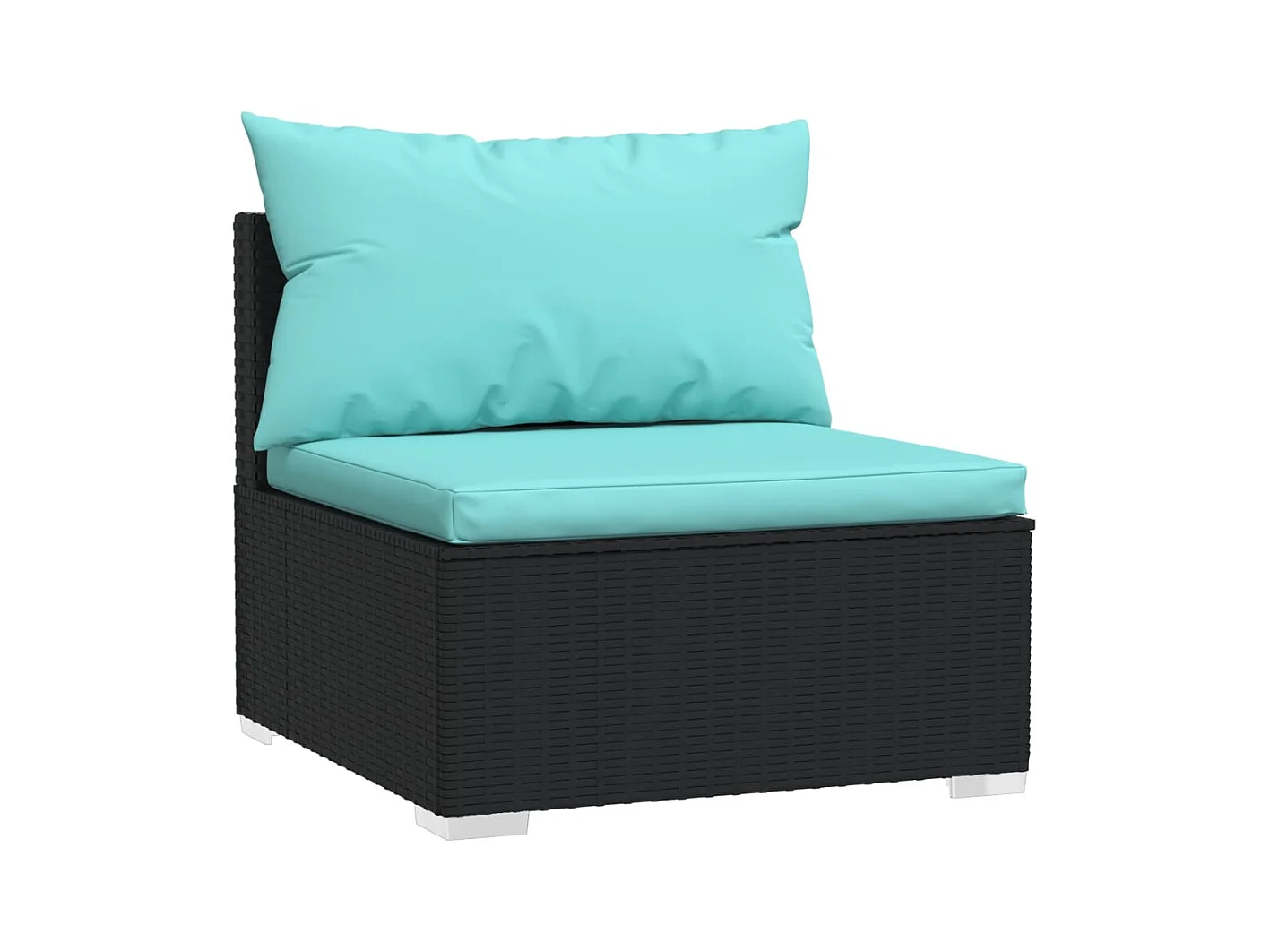 Muebles de jardín muebles de exterior juego de muebles de 4 piezas con cojines de resina tejida en negro 02_0016203