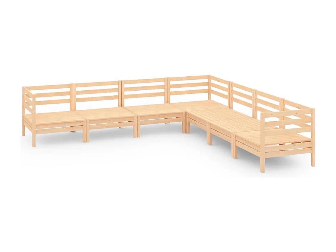 Muebles de jardín muebles de exterior juego de muebles 7 piezas madera maciza de pino 02_0017393