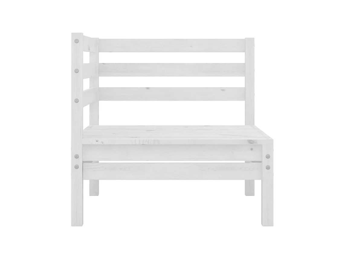 Móveis de jardim móveis de exterior conjunto de móveis 9 peças madeira de pinho maciça branca 02_0018173