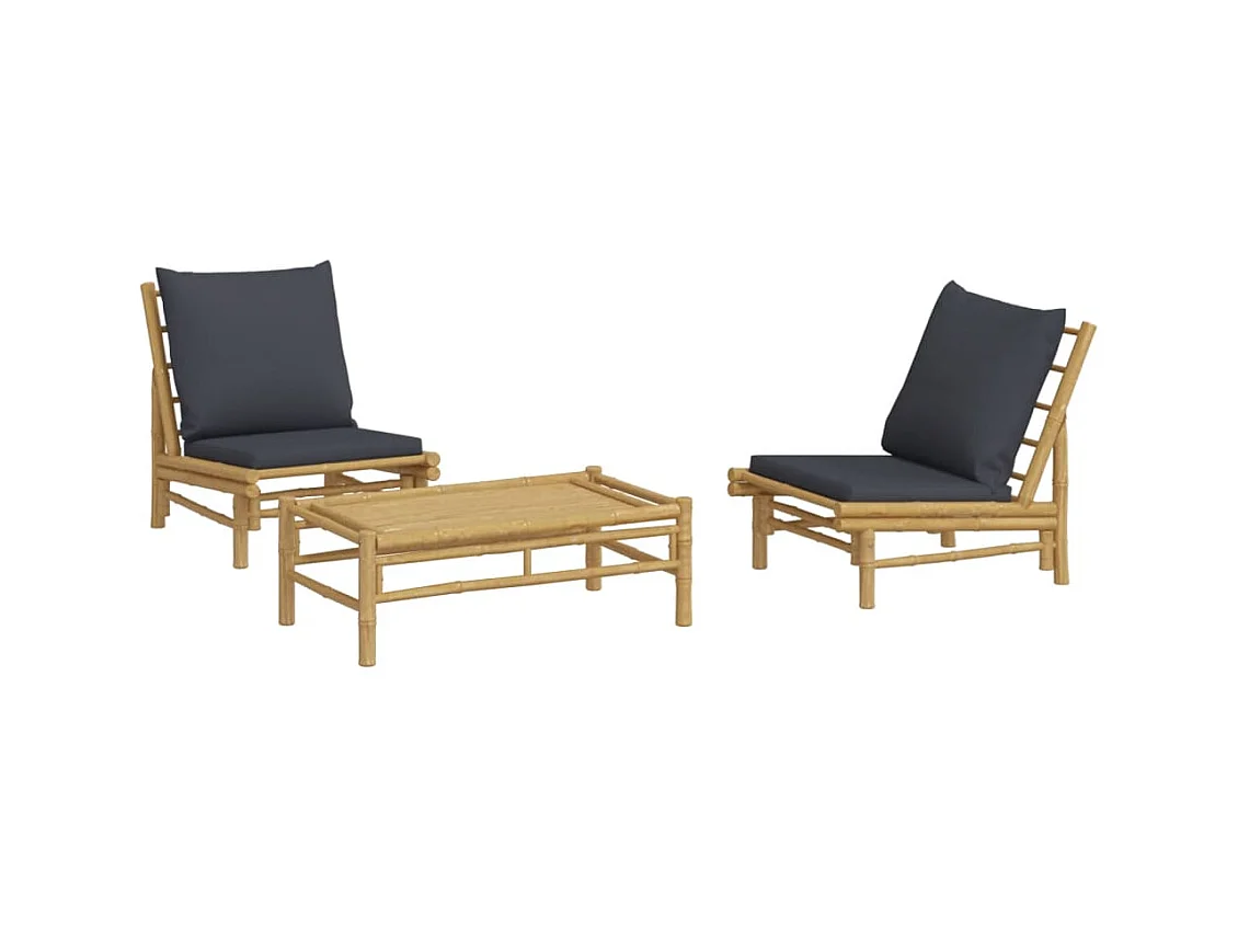 Salon de jardin meuble bambou marron 100 x 55 x 33 cm 02_0015969