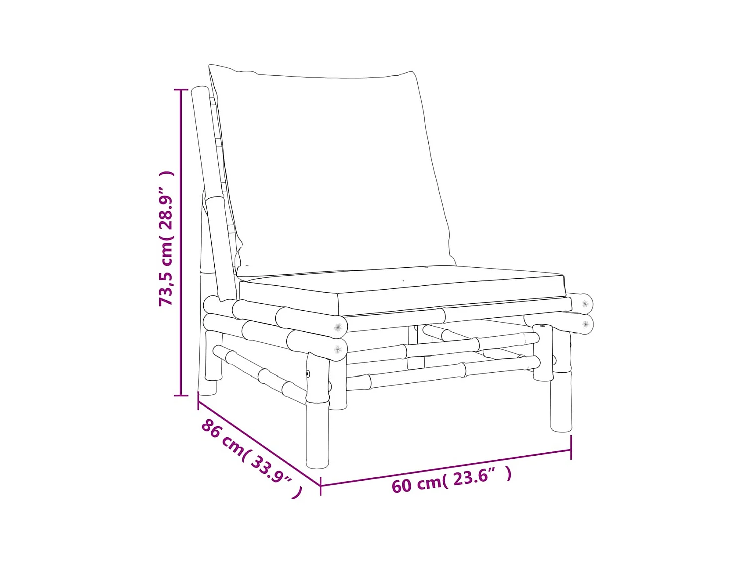 Salon de jardin meuble bambou marron 100 x 55 x 33 cm 02_0015969