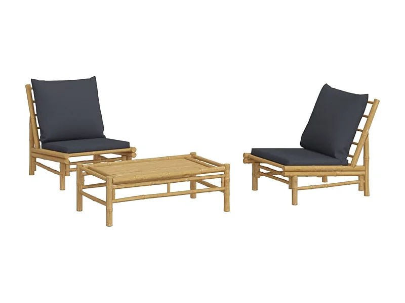 Salon de jardin meuble bambou marron 100 x 55 x 33 cm 02_0015969