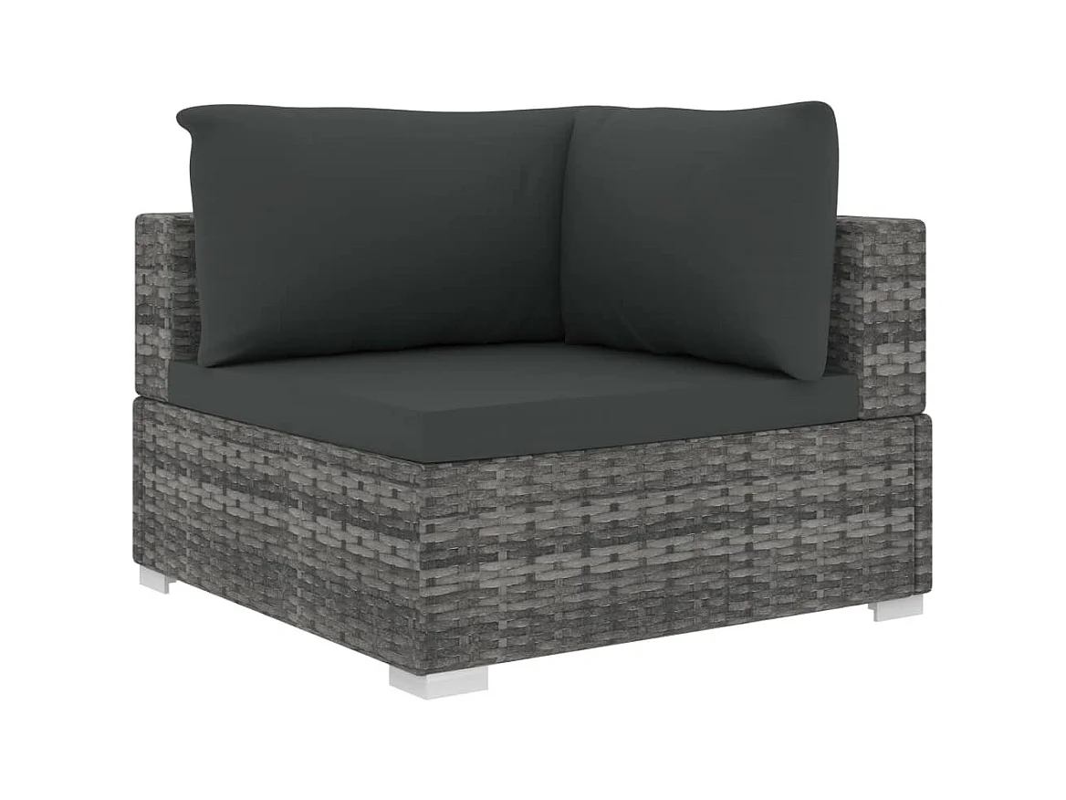 Salon de jardin meuble résine grise 70 x 70 x 52.5 cm 02_0016182