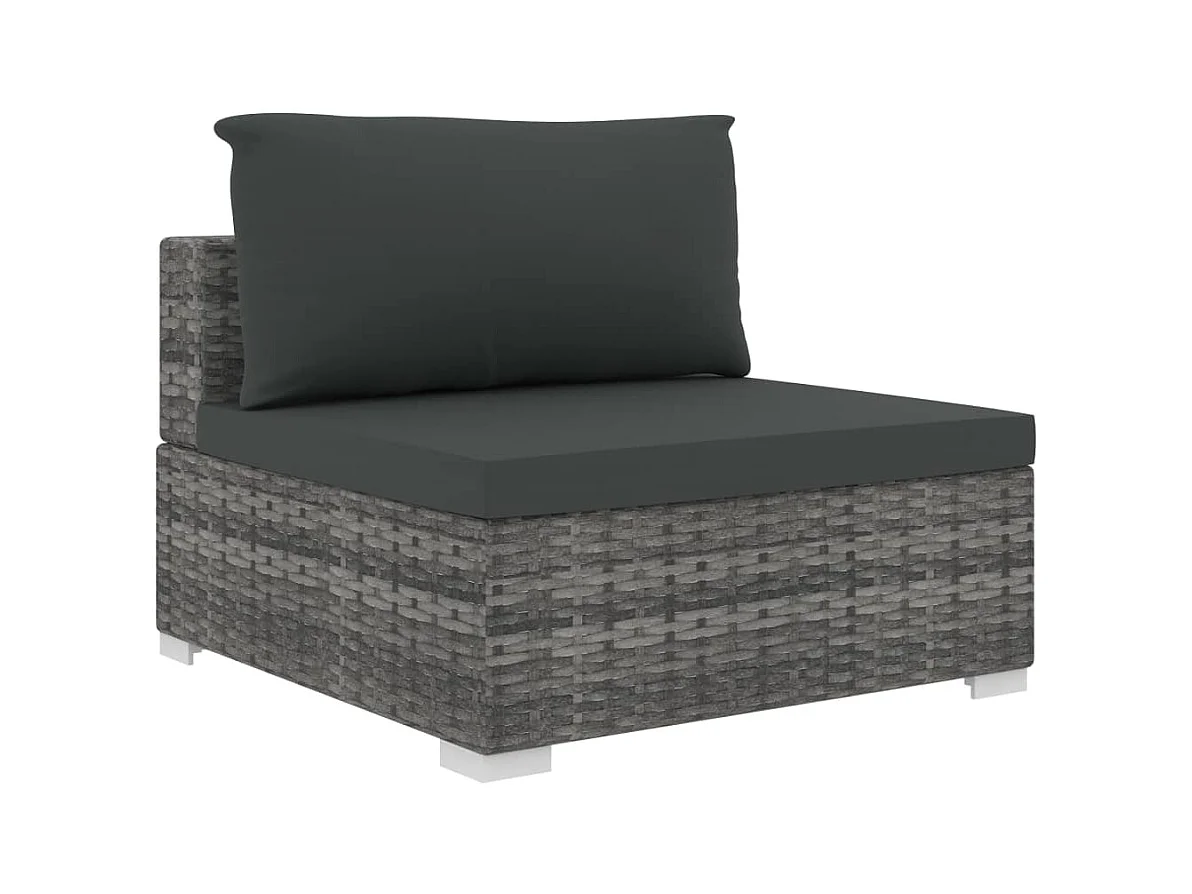 Salon de jardin meuble résine grise 70 x 70 x 52.5 cm 02_0016182