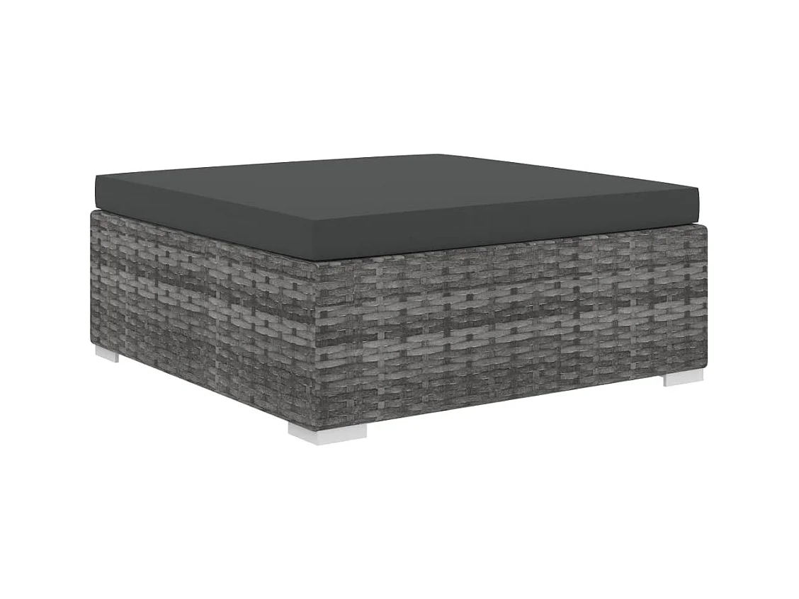 Salon de jardin meuble résine grise 70 x 70 x 52.5 cm 02_0016182