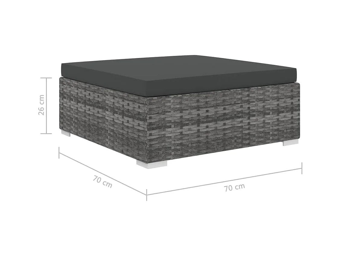 Salon de jardin meuble résine grise 70 x 70 x 52.5 cm 02_0016182