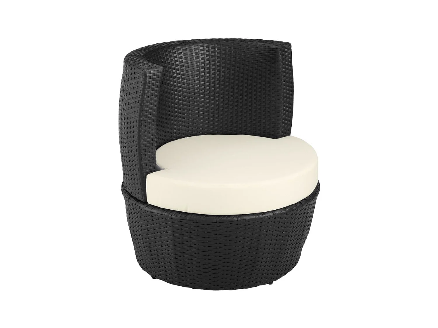 Salon de jardin rotin résine noire 49 x 49 x 42.5 cm 2108086