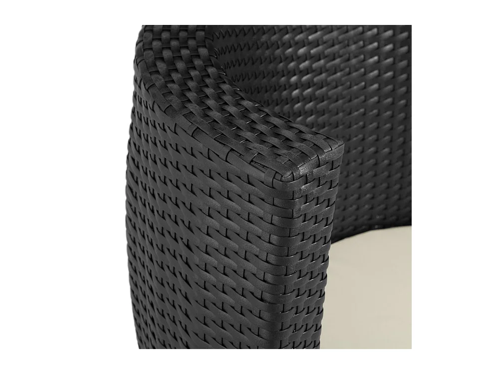 Salon de jardin rotin résine noire 49 x 49 x 42.5 cm 2108086