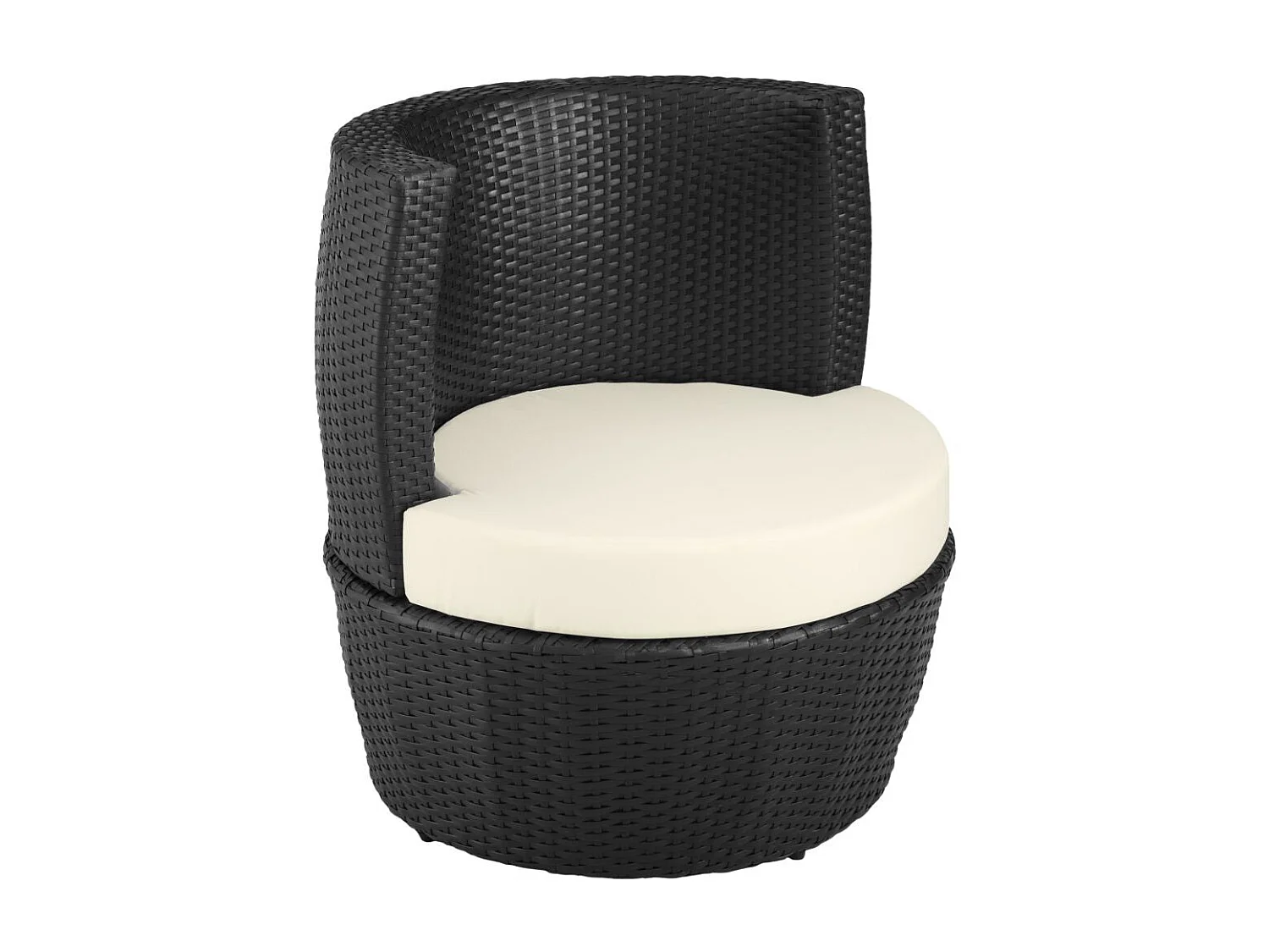 Mobile da giardino in rattan sintetico intrecciato in resina 2 posti nero 2108086