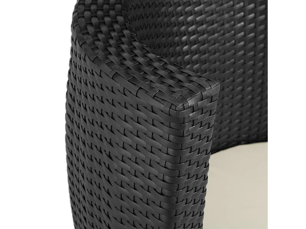 Mobile da giardino in rattan sintetico intrecciato in resina 2 posti nero 2108086