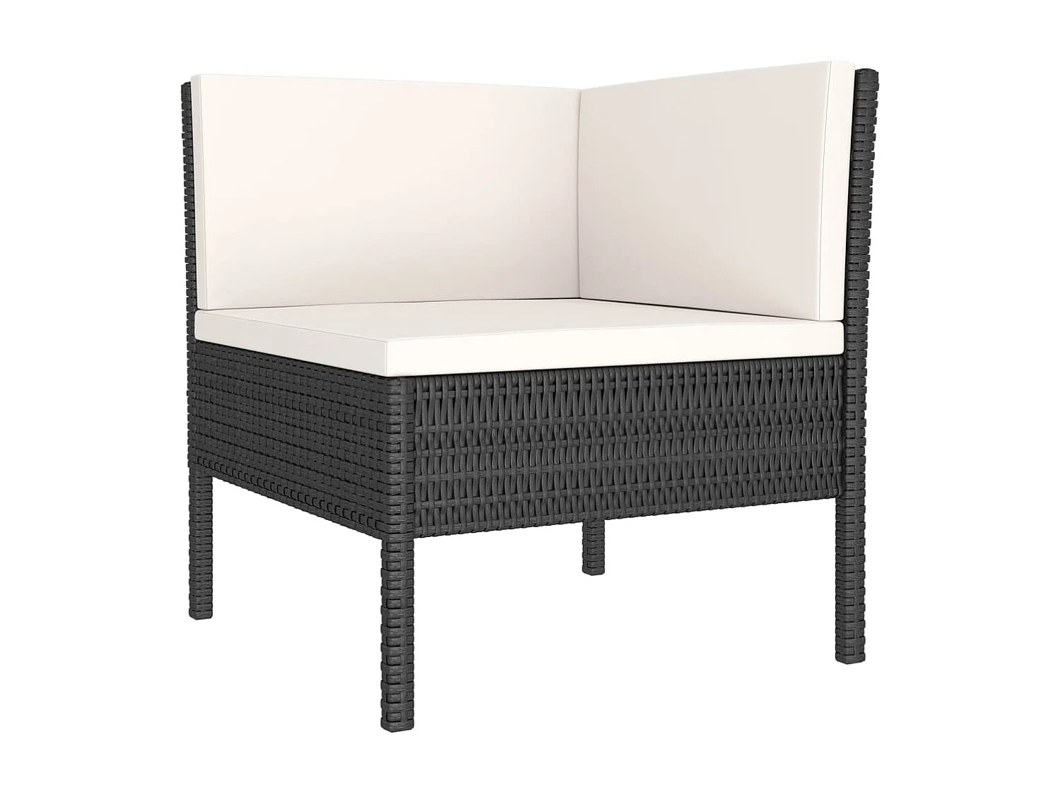 Set di mobili da giardino set di mobili da esterno 5 pz con cuscini polyrattan nero 02_0016486