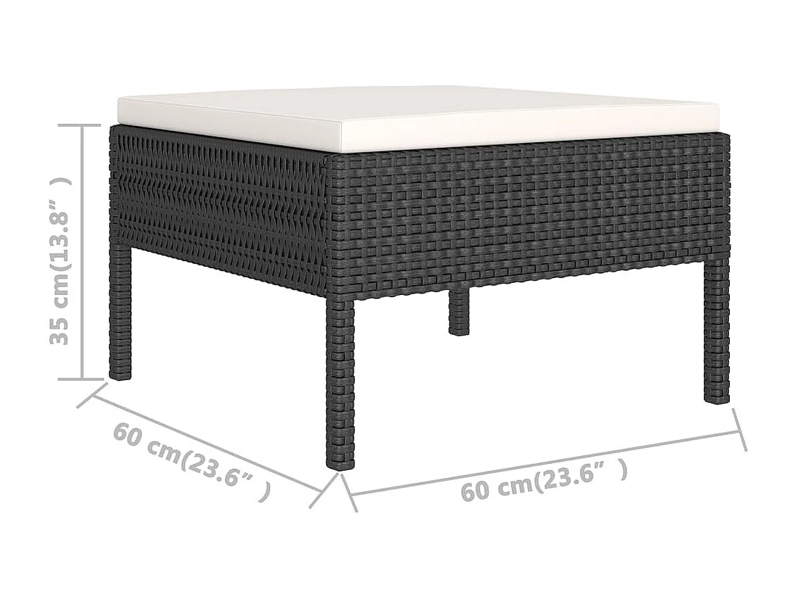 Set di mobili da giardino set di mobili da esterno 5 pz con cuscini polyrattan nero 02_0016486