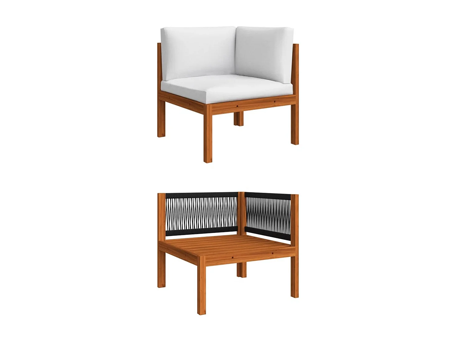 Móveis de jardim móveis de exterior conjunto de móveis de 6 peças com almofadas creme madeira de acácia maciça 02_0016749