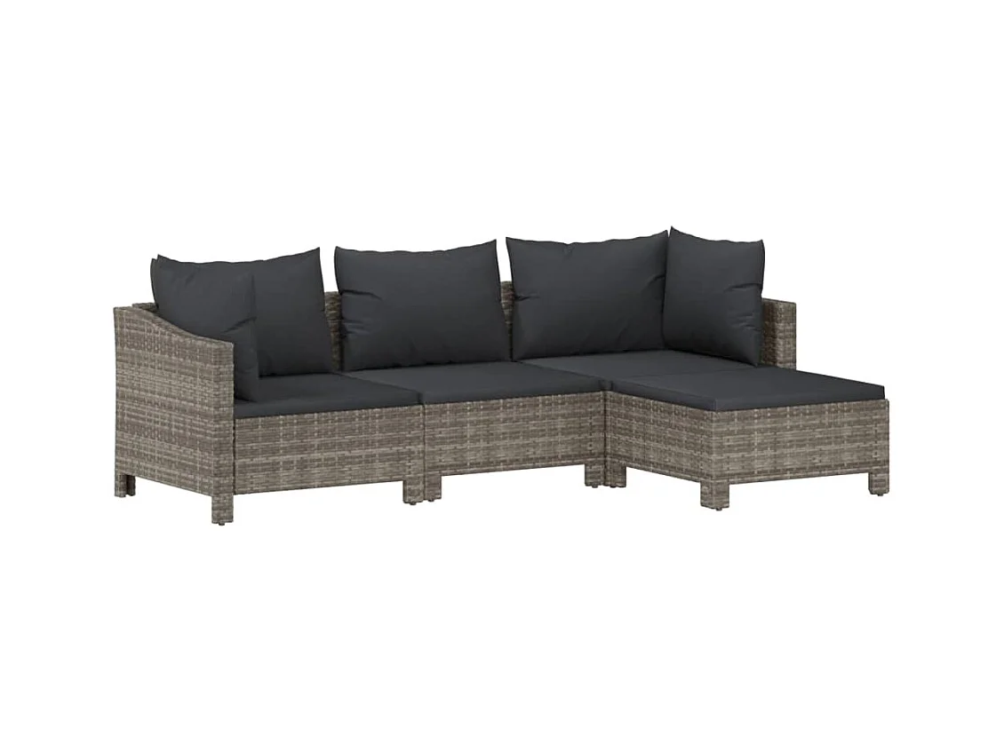 Salon de jardin meuble résine grise 63 x 63 x 55.5 cm 02_0016794