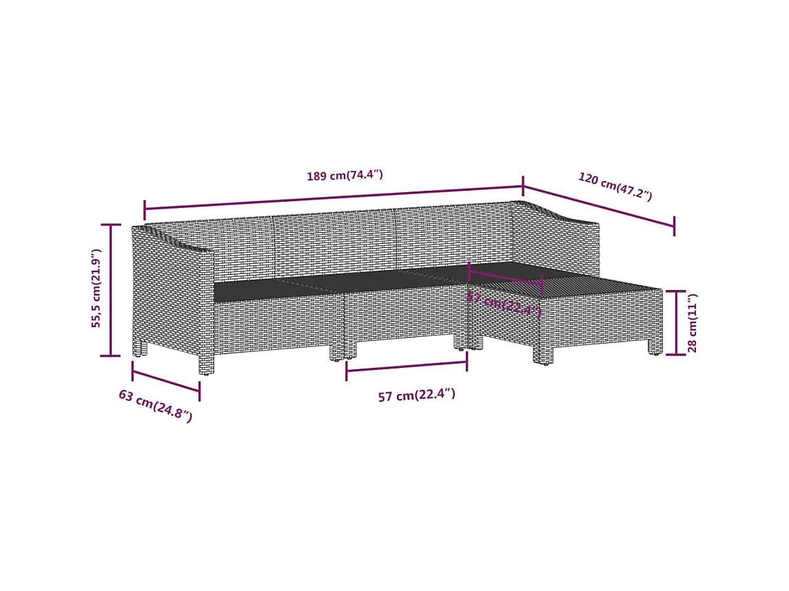 Salon de jardin meuble résine grise 63 x 63 x 55.5 cm 02_0016794
