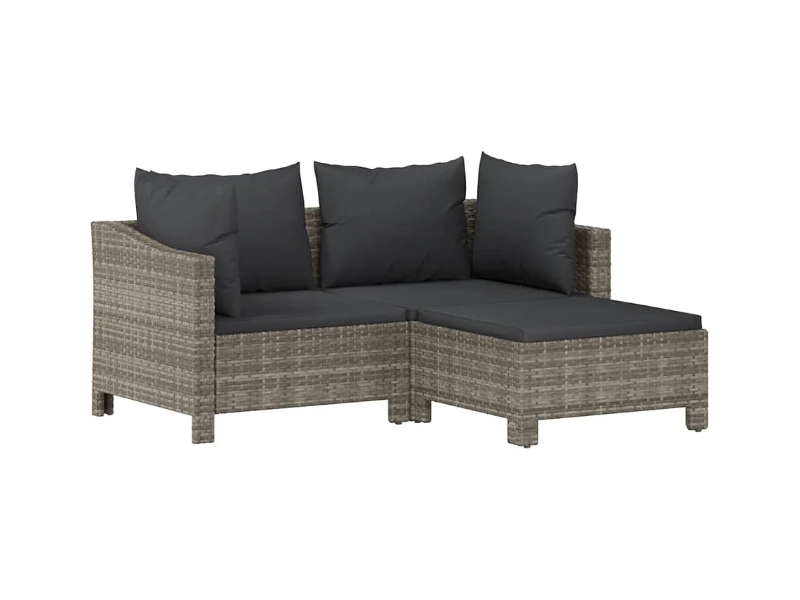 Salon de jardin meuble résine grise 126 x 120 x 55.5 cm 02_0015974