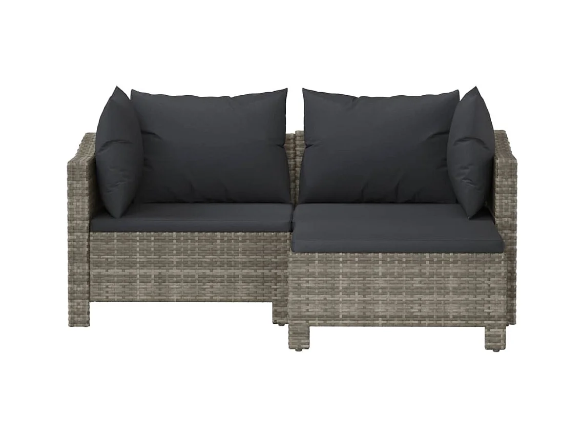 Salon de jardin meuble résine grise 126 x 120 x 55.5 cm 02_0015974