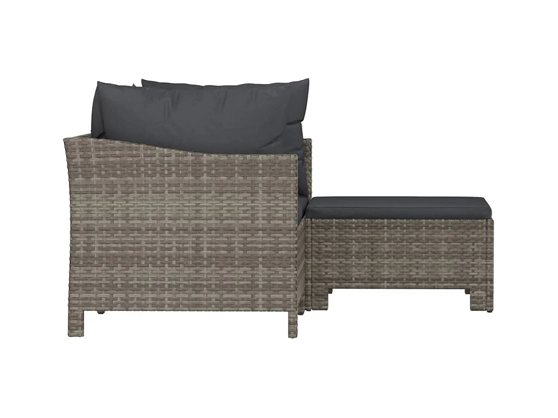 Salon de jardin meuble résine grise 126 x 120 x 55.5 cm 02_0015974