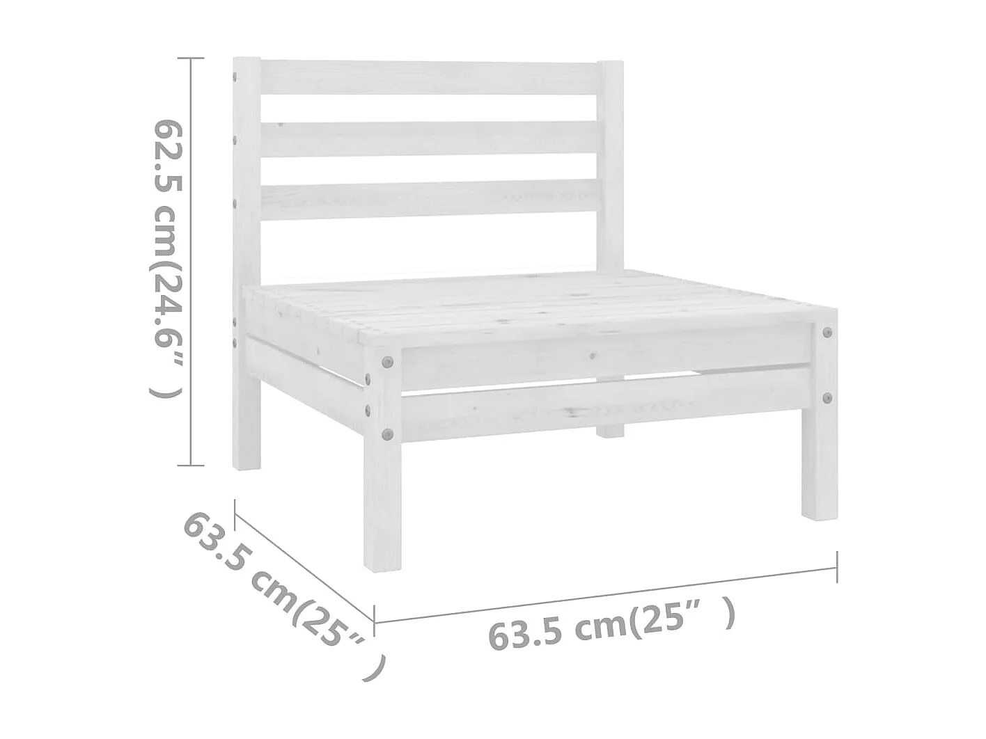 Salon de jardin meuble bois blanche 63.5 x 63.5 x 62.5 cm 02_0015468