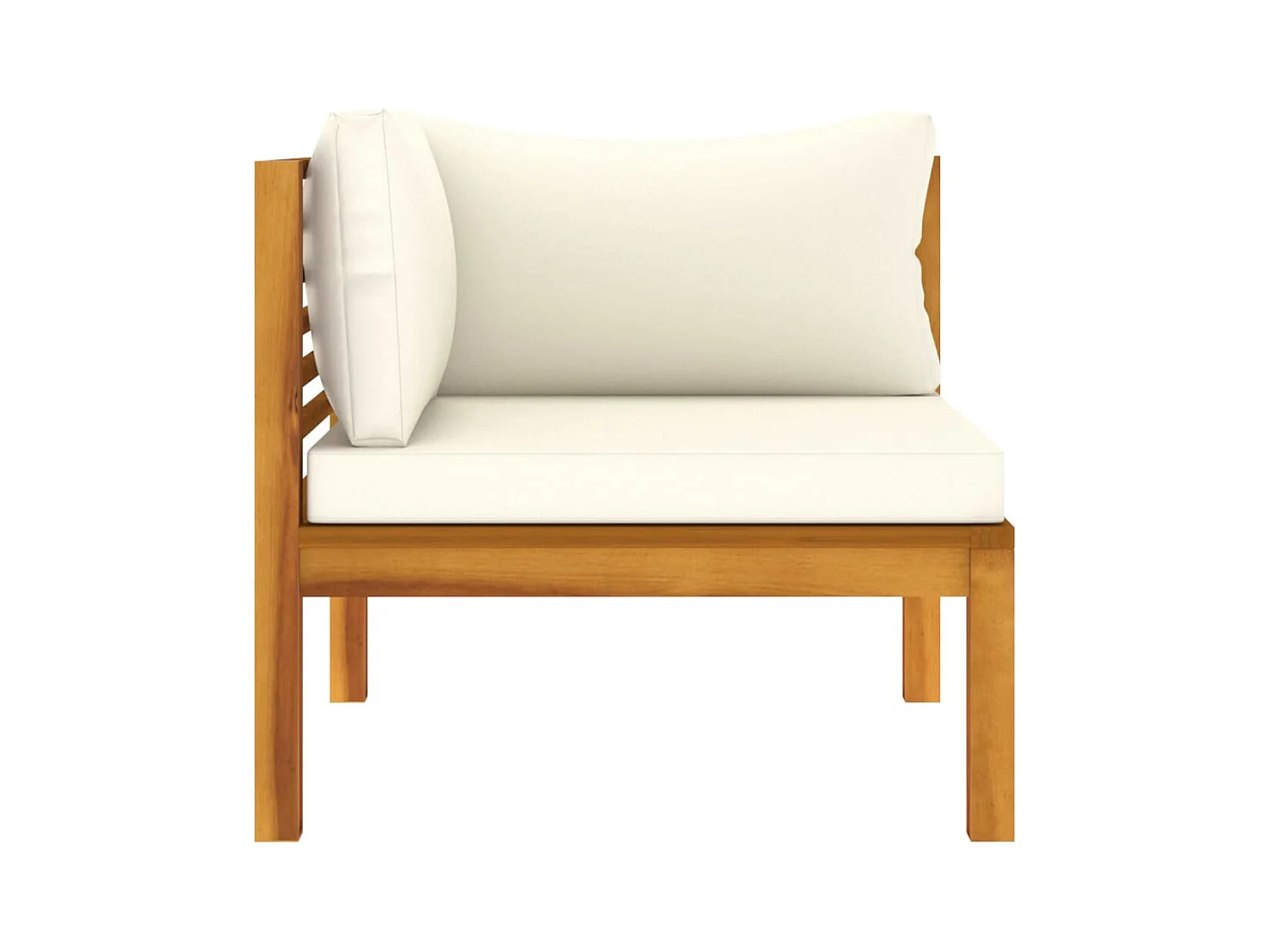 Muebles de jardín Muebles de exterior Juego de muebles de 7 piezas con cojín color crema de madera maciza de acacia 02_0017058