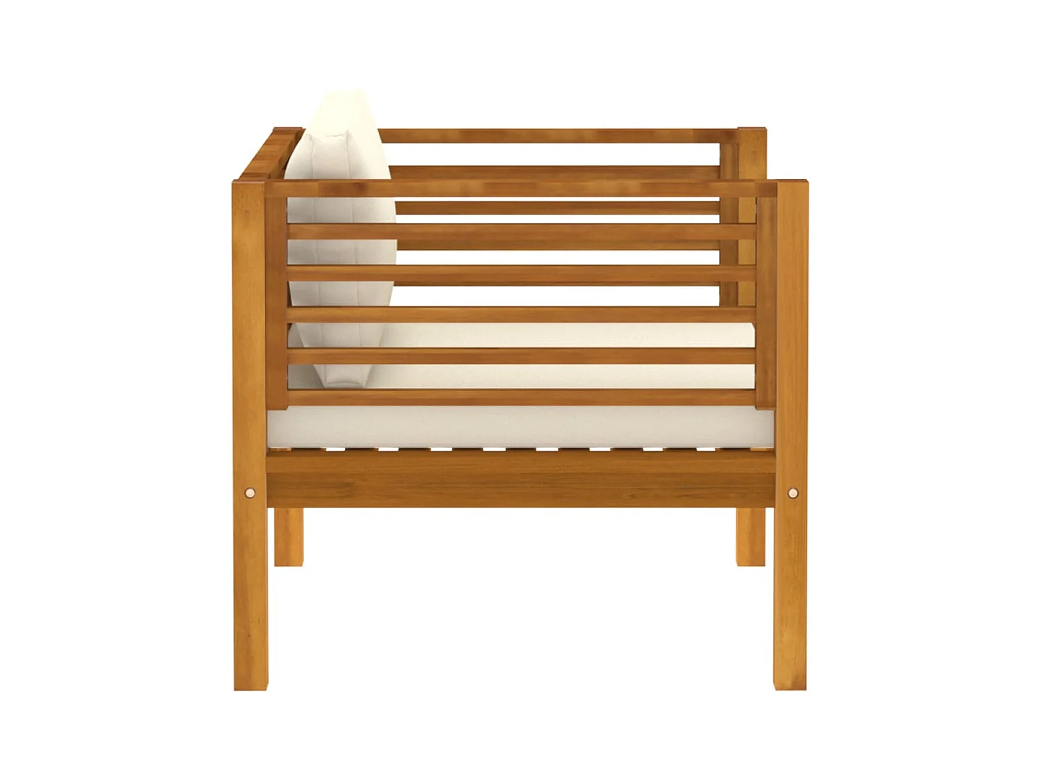 Muebles de jardín Muebles de exterior Juego de muebles de 7 piezas con cojín color crema de madera maciza de acacia 02_0017058