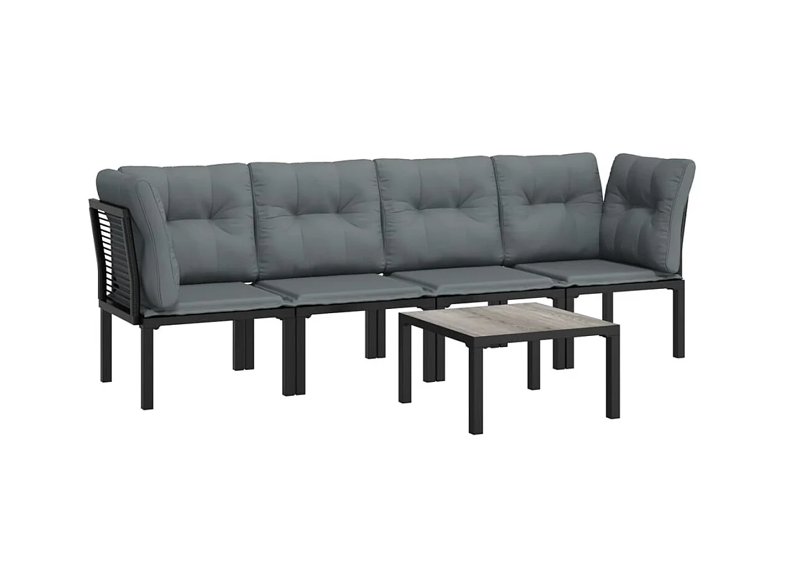 Muebles de jardín muebles de exterior juego de muebles 5 piezas resina tejida negra y gris 02_0016610