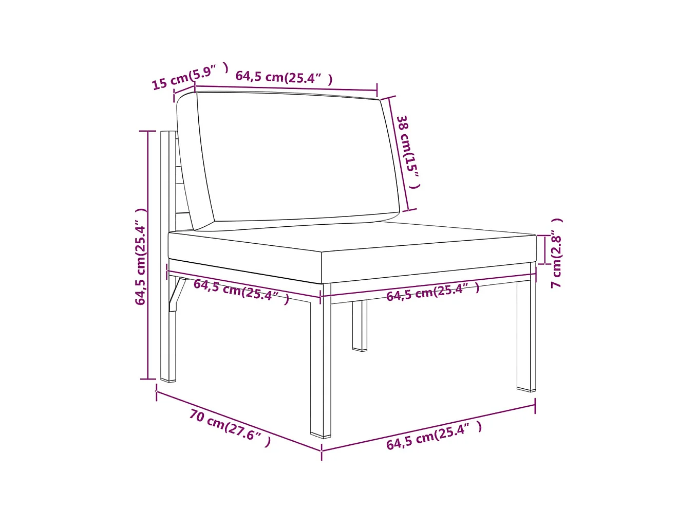 Muebles de jardín conjunto de muebles de exterior 6 piezas con cojines aluminio antracita 02_0016631