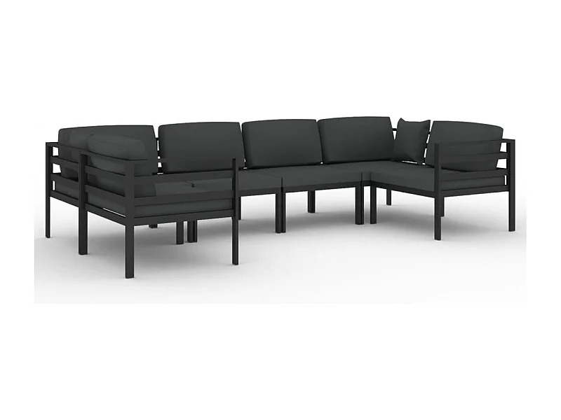 Muebles de jardín conjunto de muebles de exterior 6 piezas con cojines aluminio antracita 02_0016631