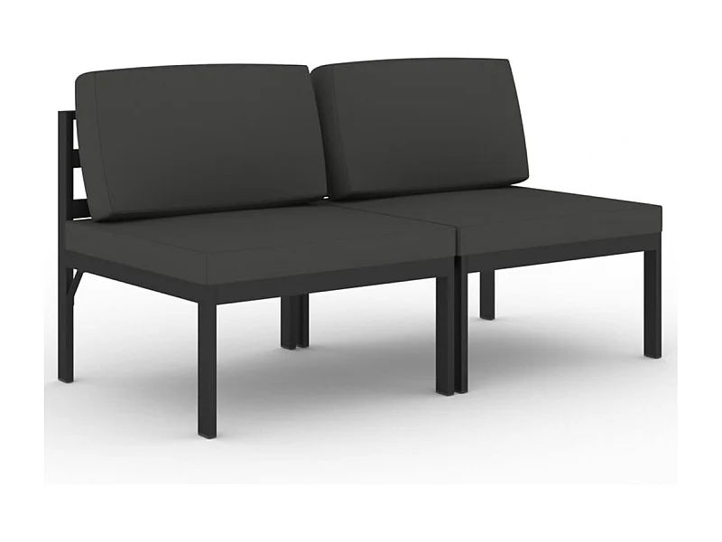 Canapé de jardin meuble aluminium 64.5 x 70 x 64.5 cm 02_0013211