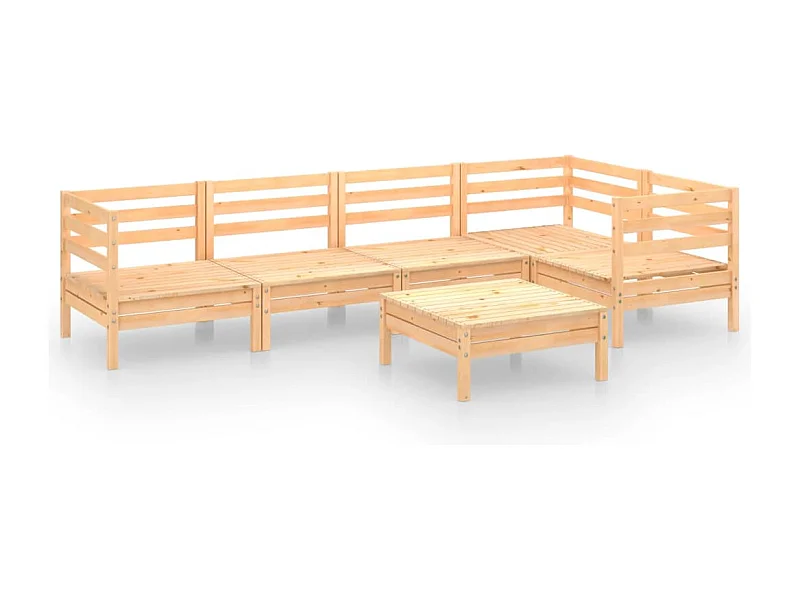 Muebles de jardín muebles de exterior juego de muebles 6 piezas madera maciza de pino 02_0016999