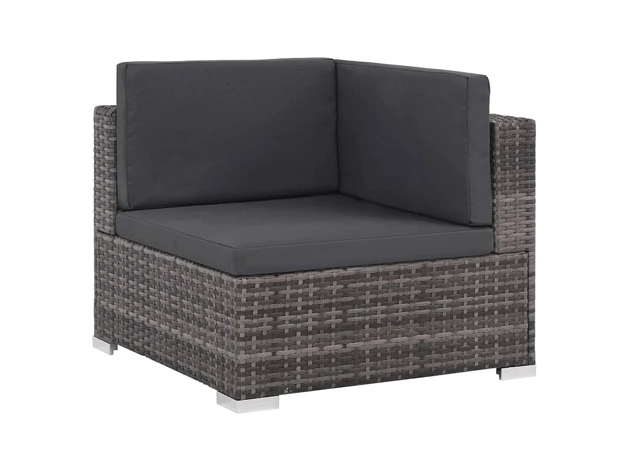 Salon de jardin meuble résine grise 70 x 70 x 54 cm 02_0016861