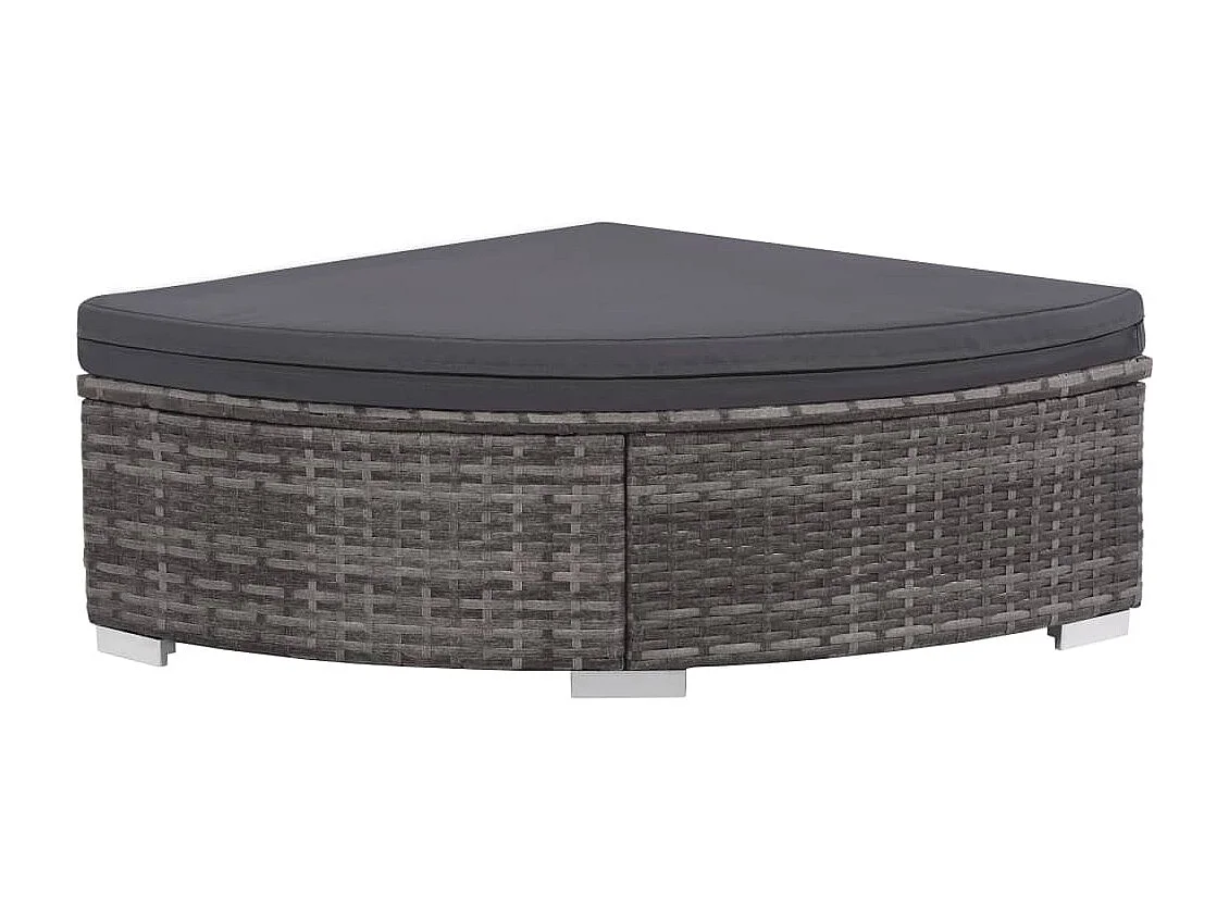 Móveis de jardim móveis de exterior Conjunto de móveis de 6 peças com almofadas de resina tecida cinza 02_0016861