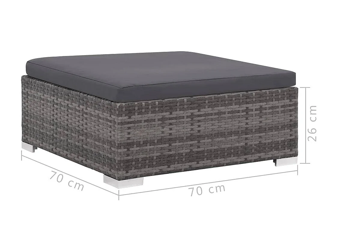 Móveis de jardim móveis de exterior Conjunto de móveis de 6 peças com almofadas de resina tecida cinza 02_0016861