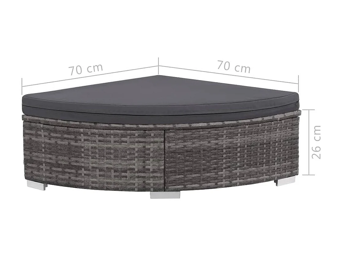 Móveis de jardim móveis de exterior Conjunto de móveis de 6 peças com almofadas de resina tecida cinza 02_0016861