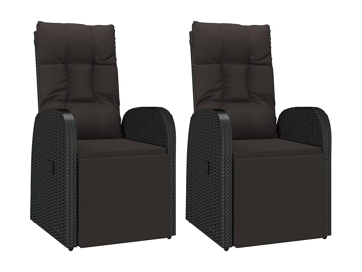 Conjunto de muebles de jardín de 3 piezas para exterior ratán sintético negro y acacia 02_0014206