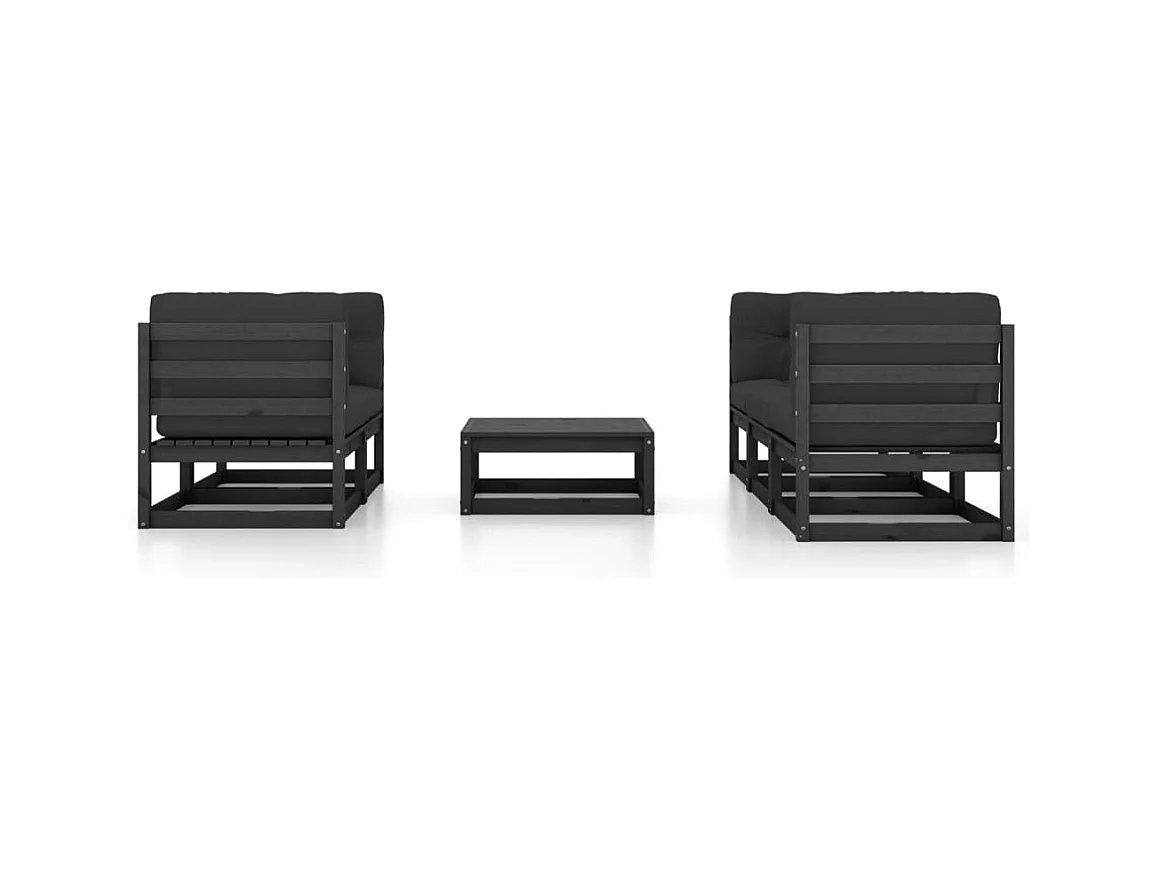 Muebles de jardín muebles de exterior juego de muebles de 6 piezas con cojines de madera maciza de pino 02_0016689