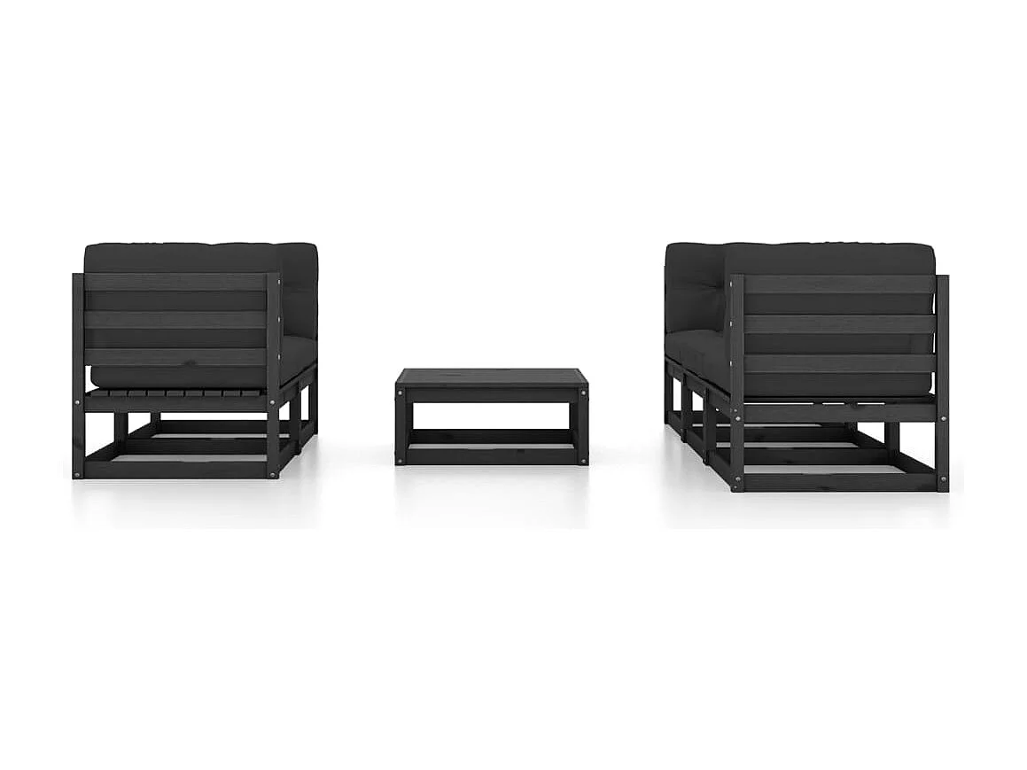 Mobili da giardino mobili da esterno Set di mobili da 6 pezzi con cuscini in legno di pino massiccio 02_0016689