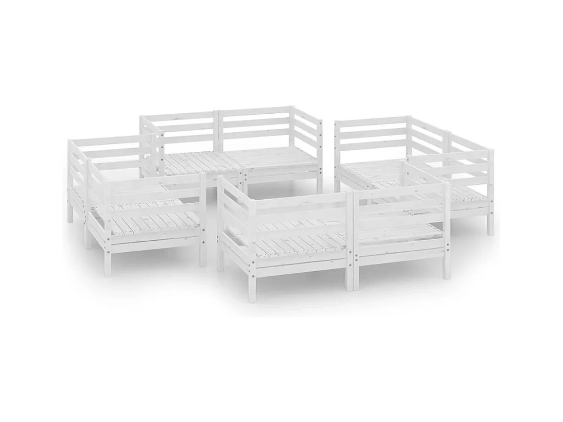 Mobili da giardino mobili da esterno set di mobili 8 pezzi in legno di pino massiccio bianco 02_0017775