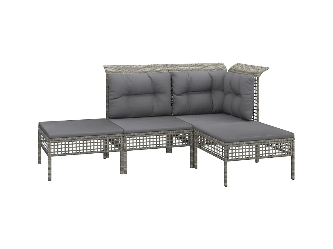 Salon de jardin meuble résine grise 65 x 65 x 75 cm 02_0016144