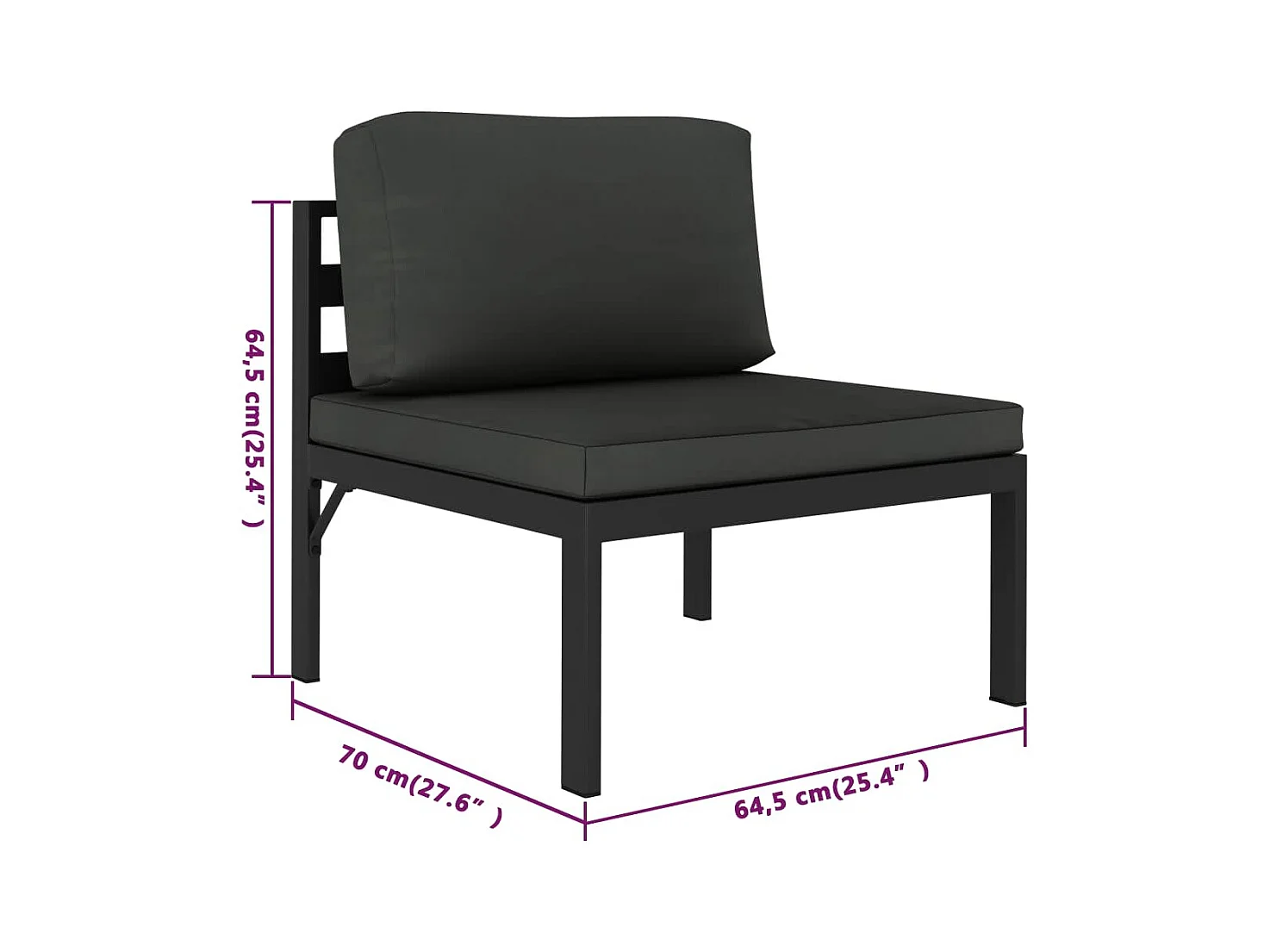 Salon de jardin meuble aluminium 70 x 70 x 64.5 cm 02_0016298