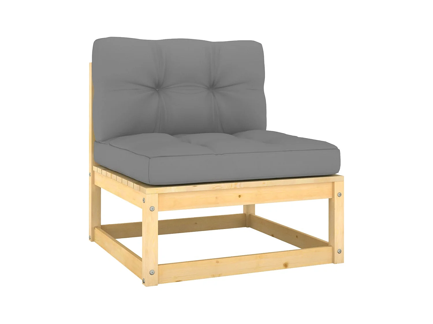 Móveis de jardim móveis de exterior Conjunto de móveis de 4 peças com almofadas madeira maciça de pinho 02_0016112